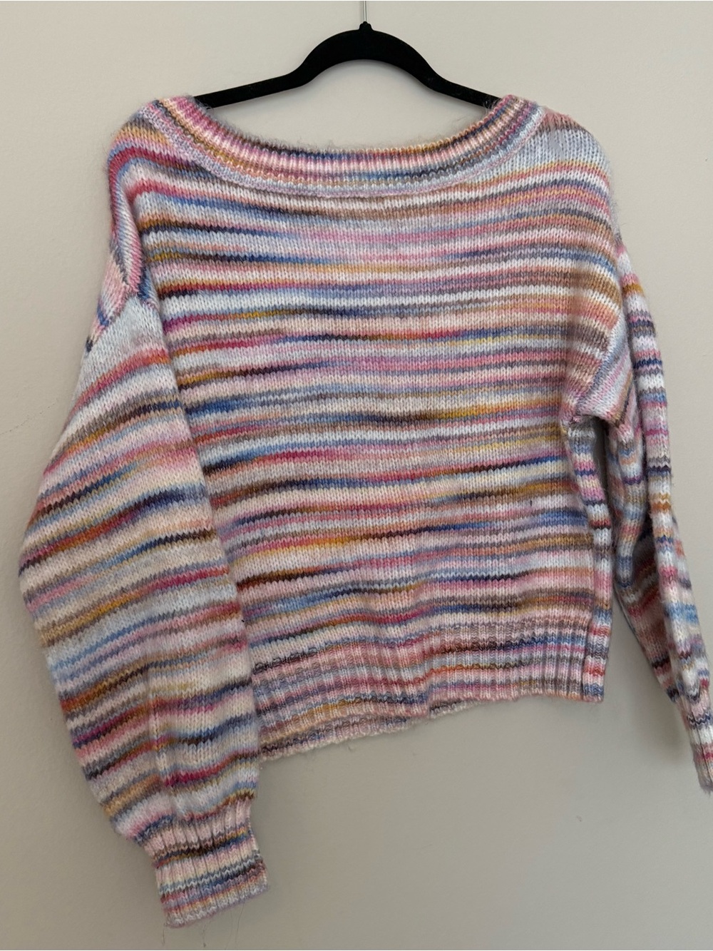 Fashion Nova Colorful Knit Off the Shoulder Sweater - Picture 2 of 4